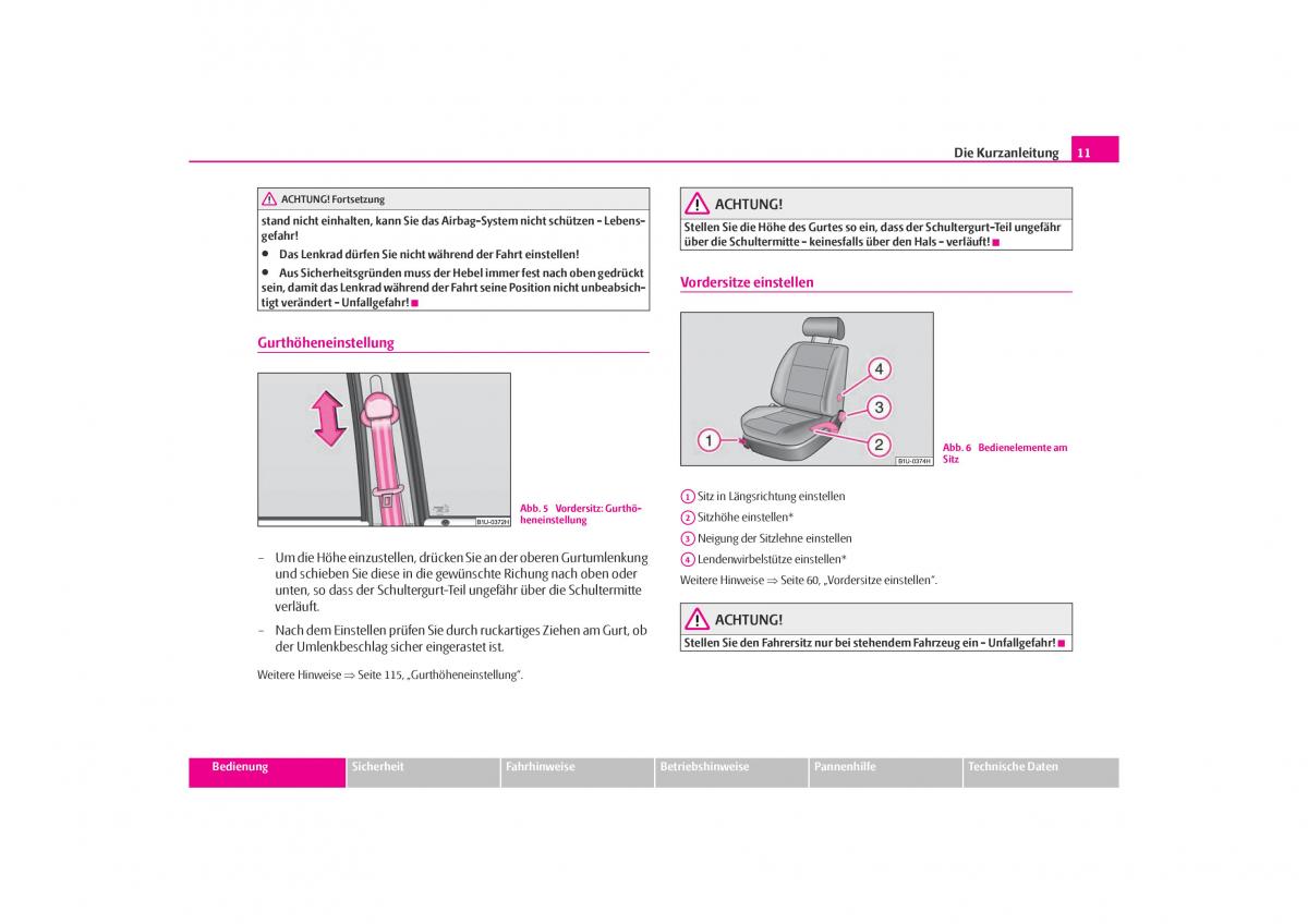 Skoda Octavia I 1 Handbuch / page 12