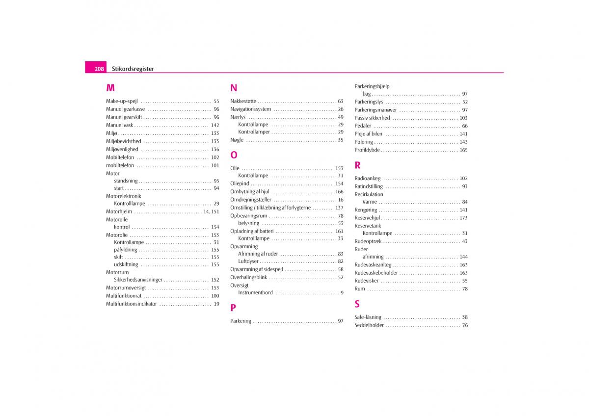 Skoda Octavia I 1 Bilens instruktionsbog / page 209