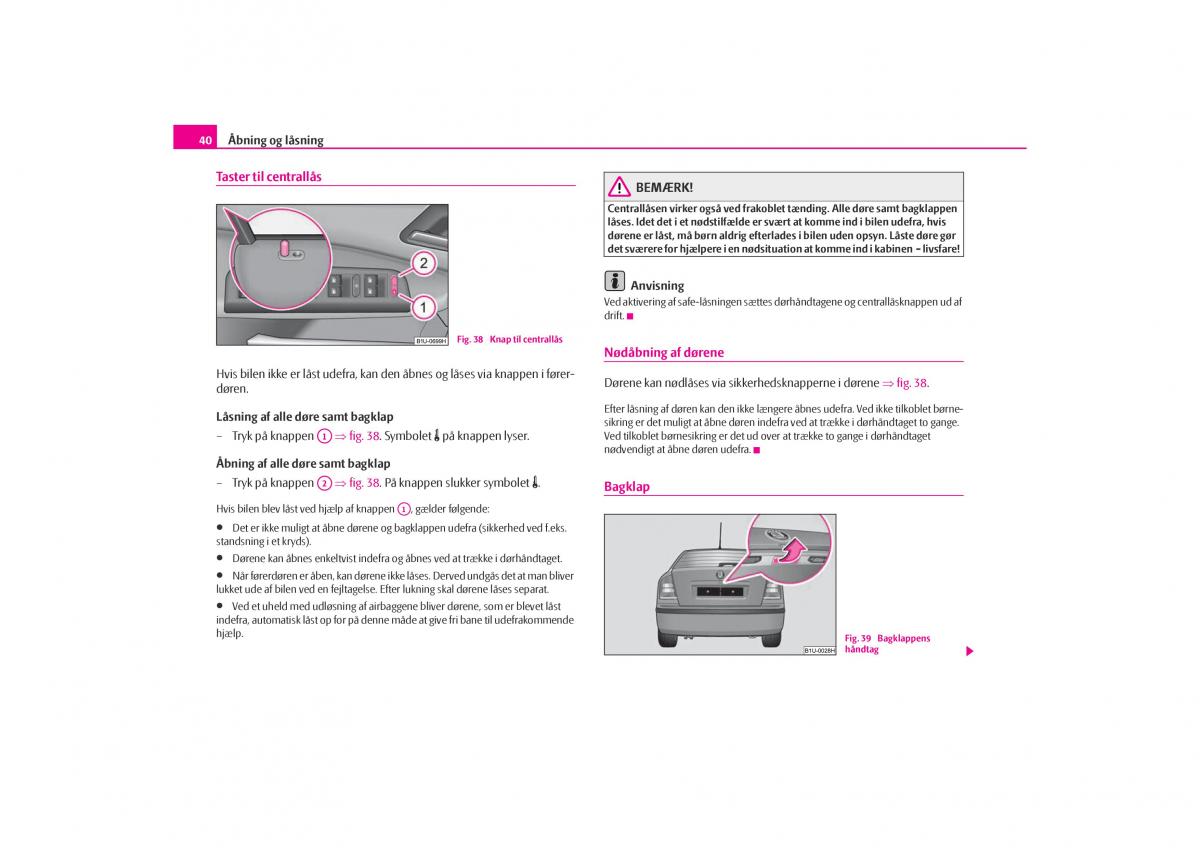 Skoda Octavia I 1 Bilens instruktionsbog / page 41