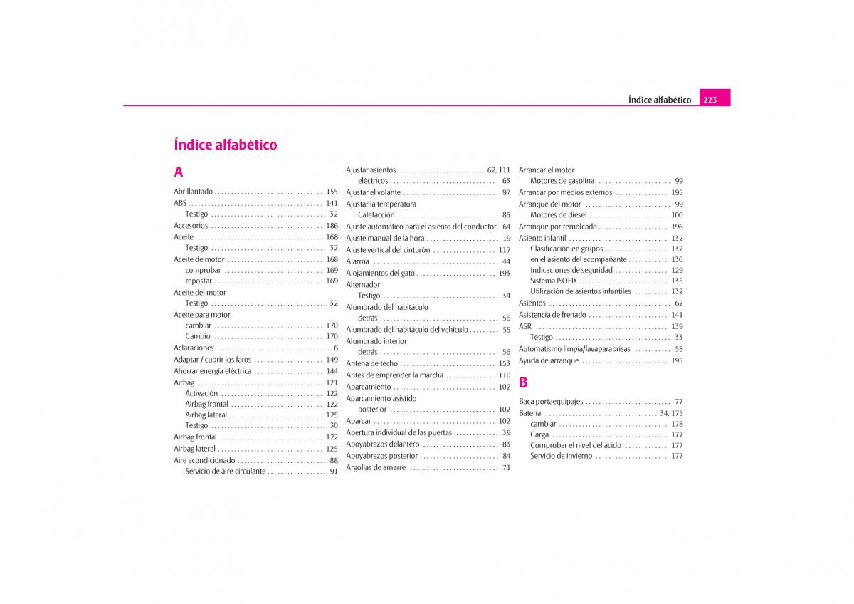 Skoda Octavia I 1 manual del propietario / page 224