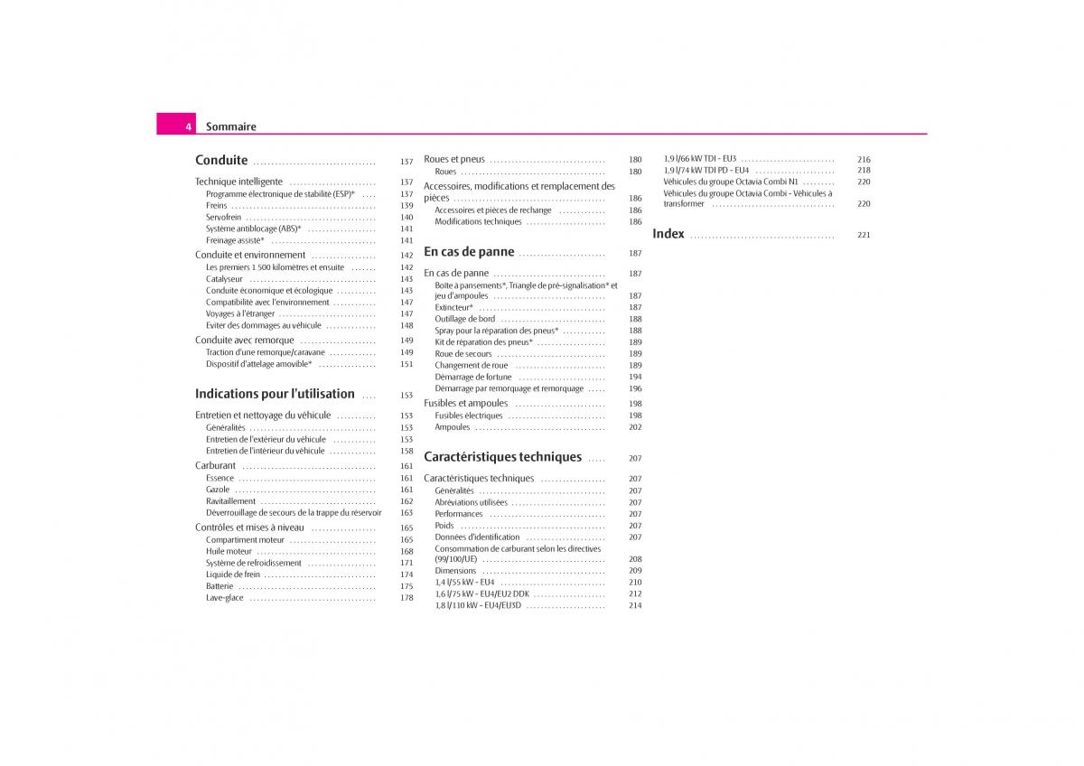 Skoda Octavia I 1 manuel du proprietaire / page 5