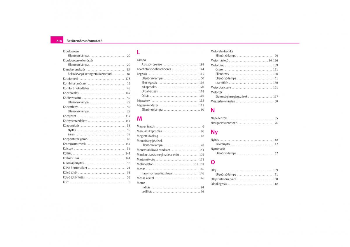 Skoda Octavia I 1 Kezelesi utmutato / page 215