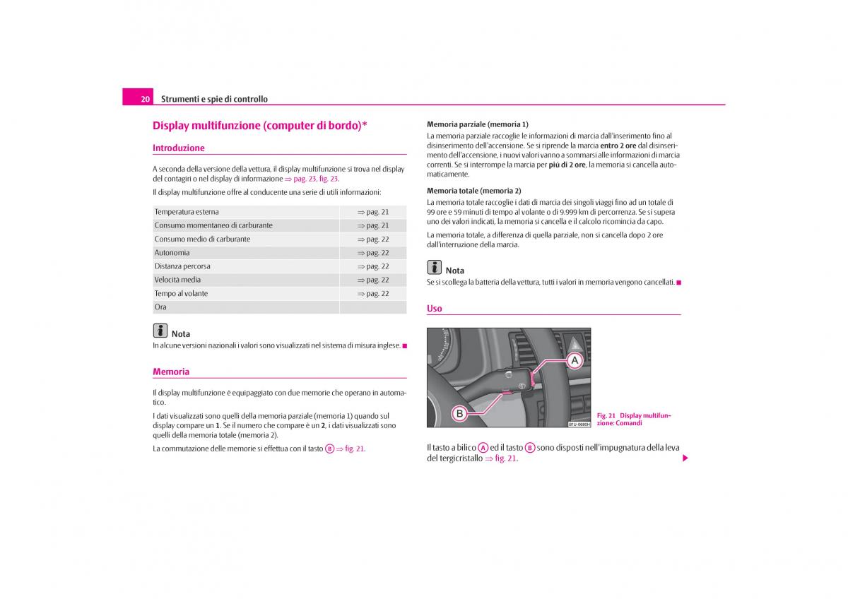 Skoda Octavia I 1 manuale del proprietario / page 21