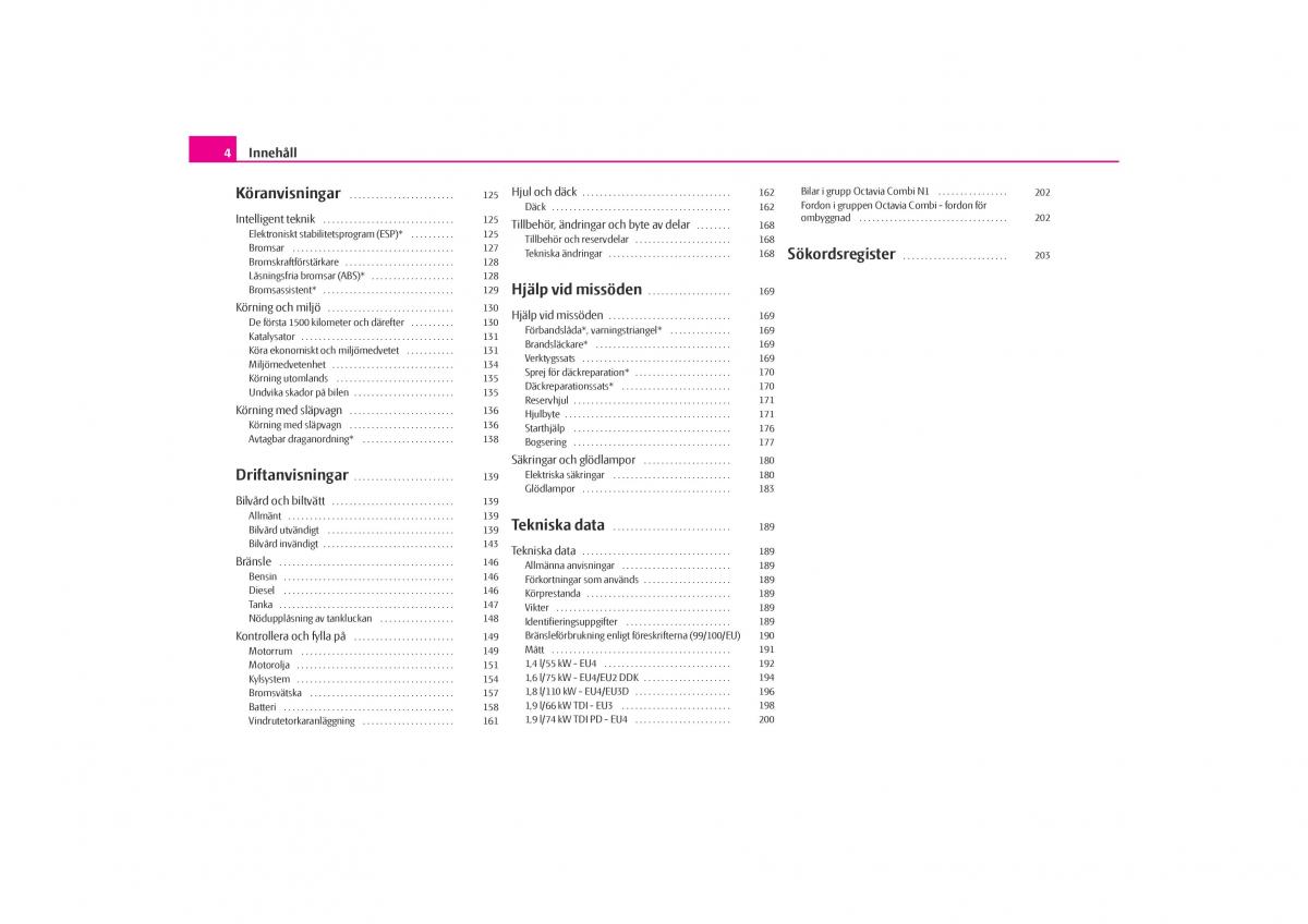 Skoda Octavia I 1 instruktionsbok / page 5