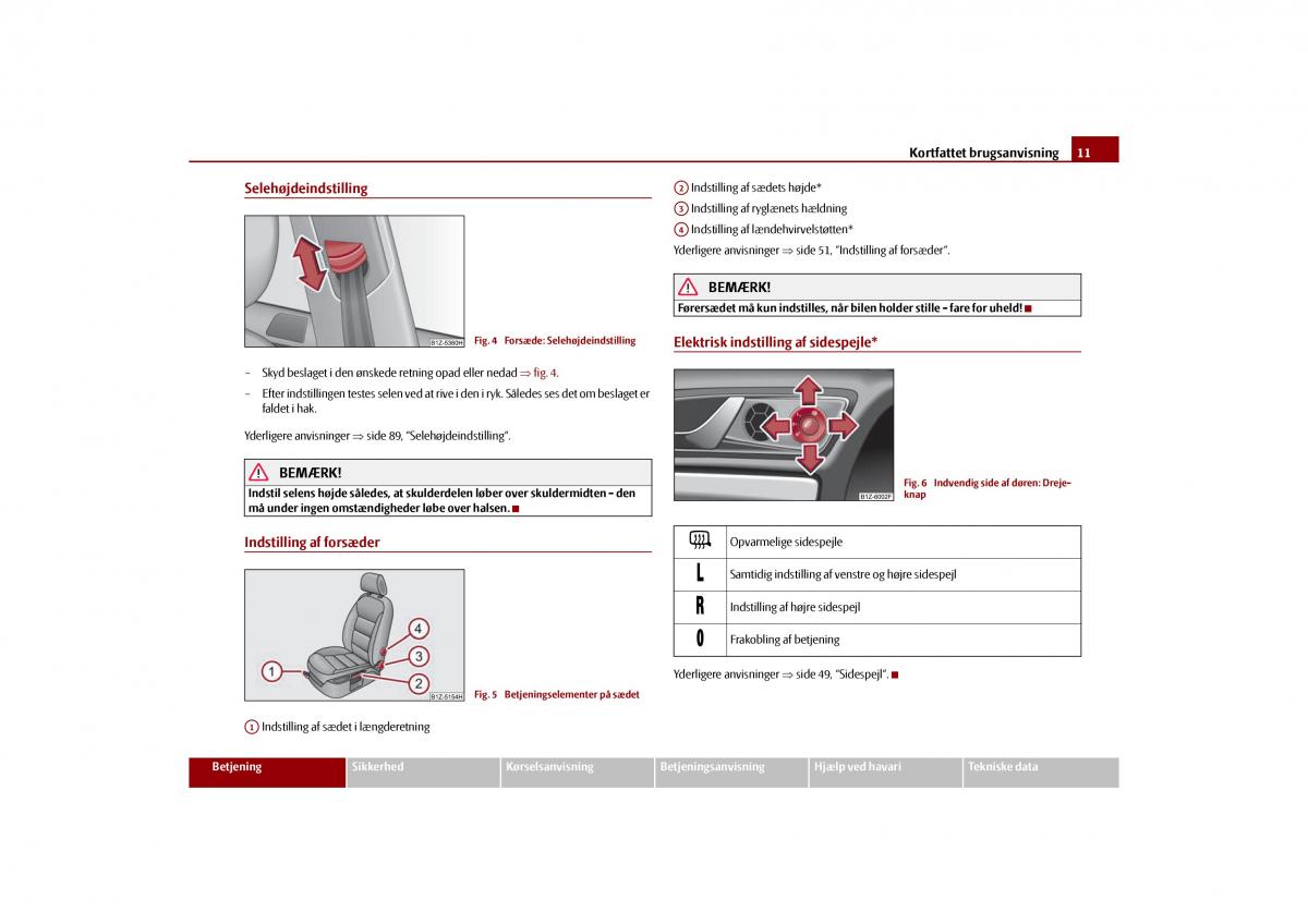 Skoda Octavia II 2 Bilens instruktionsbog / page 12