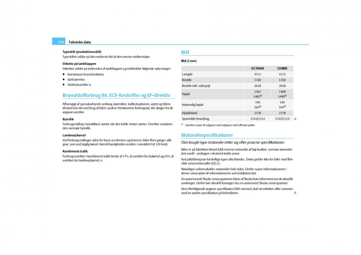 Skoda Octavia II 2 Bilens instruktionsbog / page 171