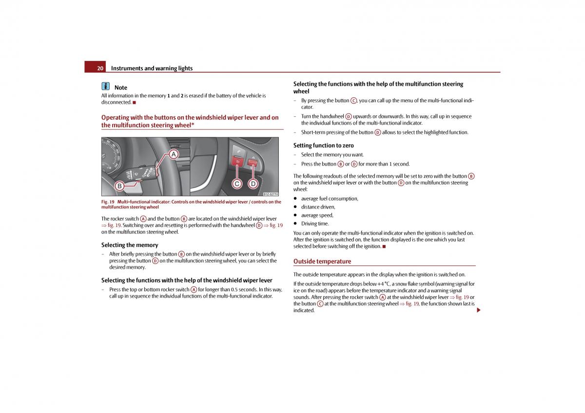 Skoda Octavia II 2 owners manual / page 21