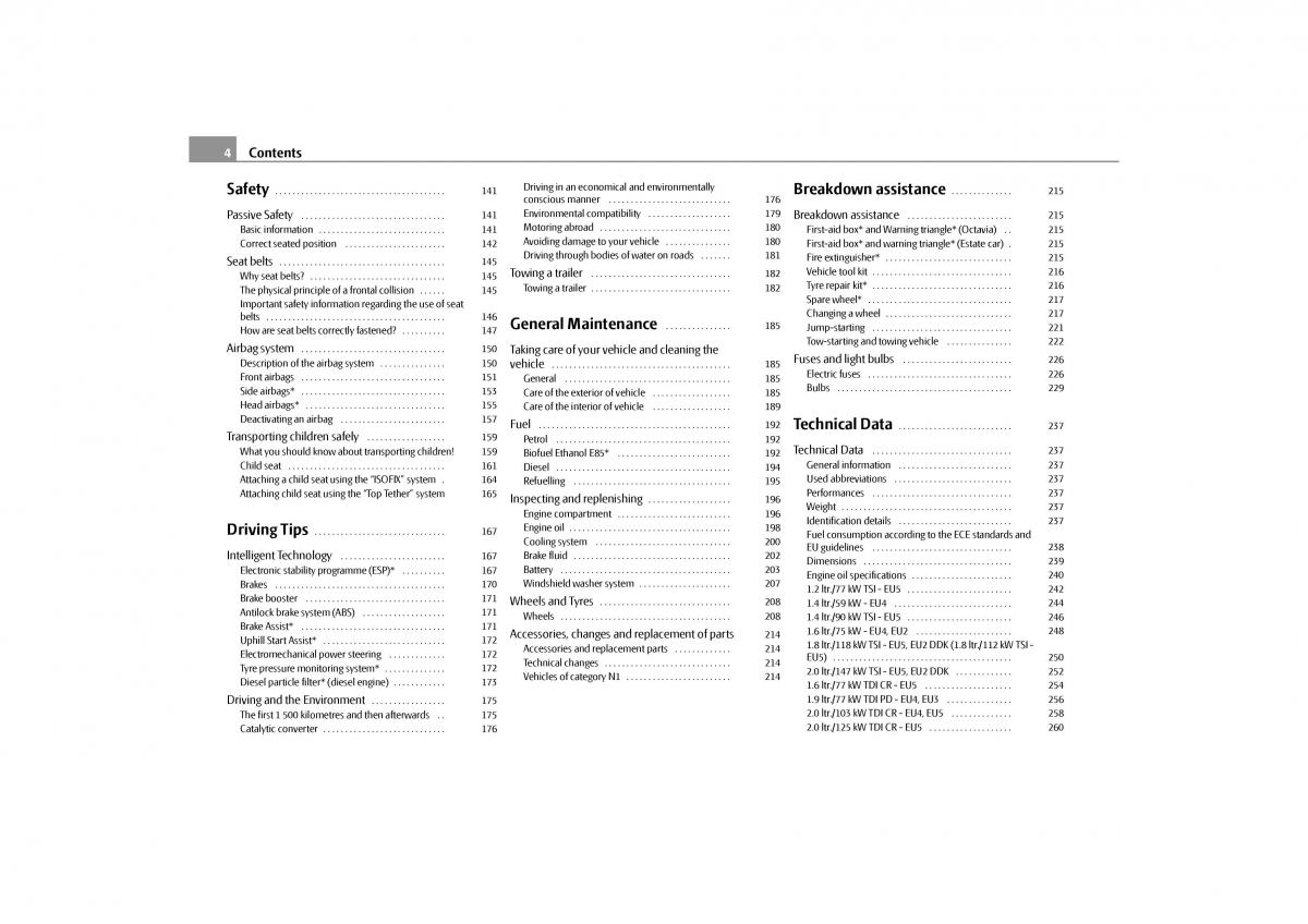 Skoda Octavia II 2 owners manual / page 5