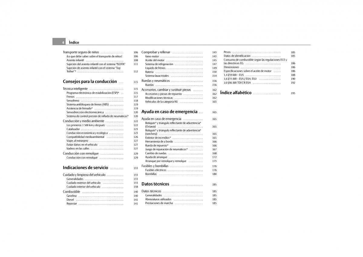 Skoda Octavia II 2 manual del propietario / page 5