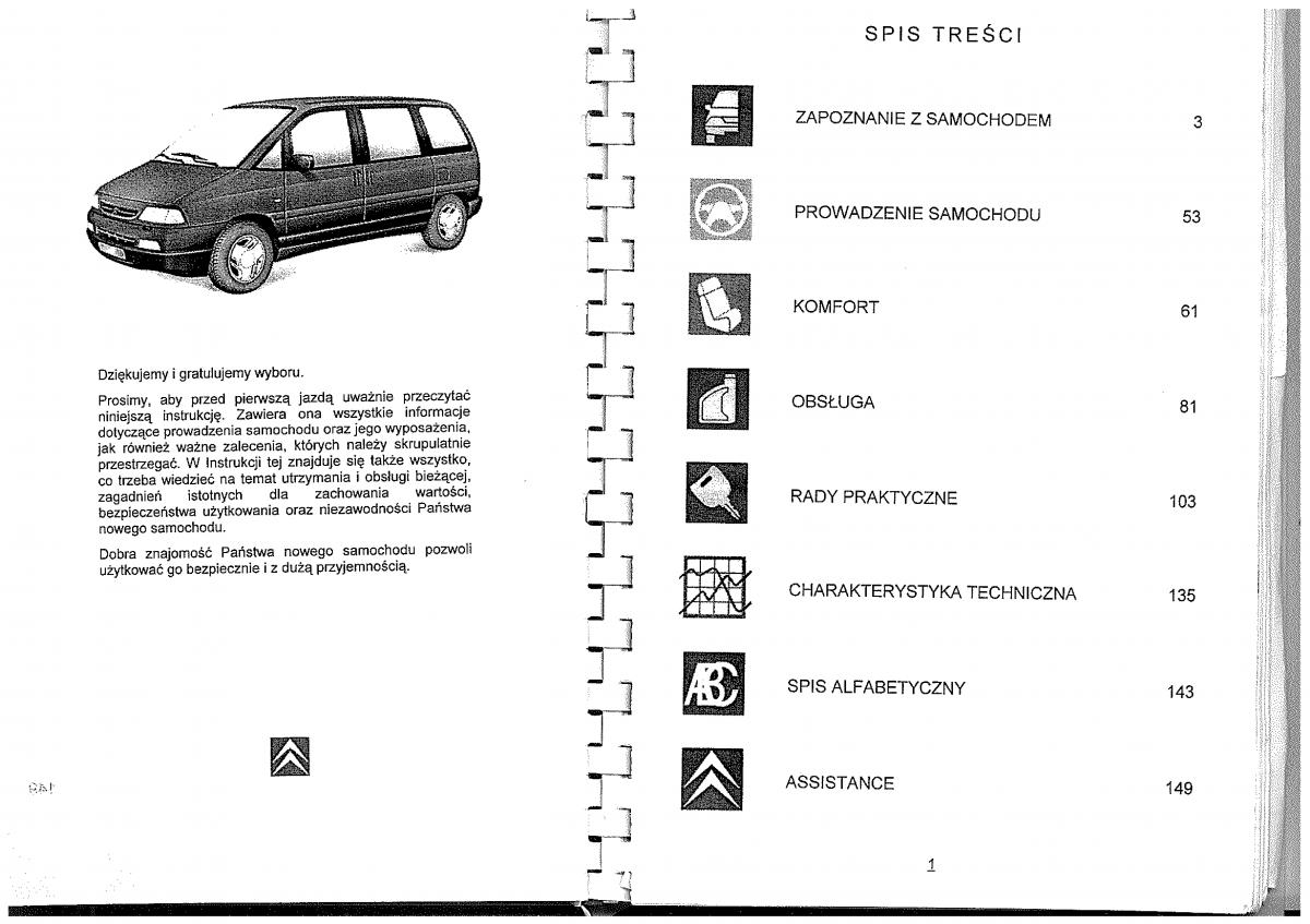 Citroen Evasion instrukcja obslugi / page 2