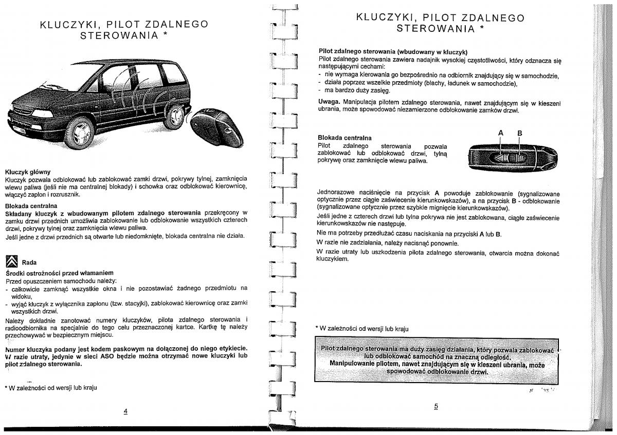 Citroen Evasion instrukcja obslugi / page 4