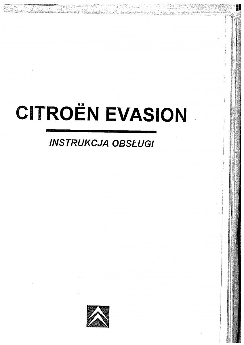 Citroen Evasion instrukcja obslugi / page 1