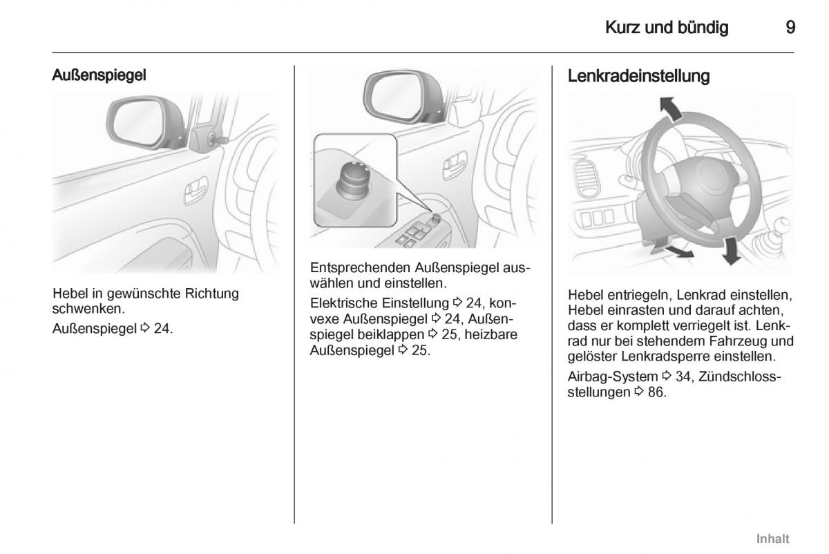 Opel Agila B Handbuch / page 9