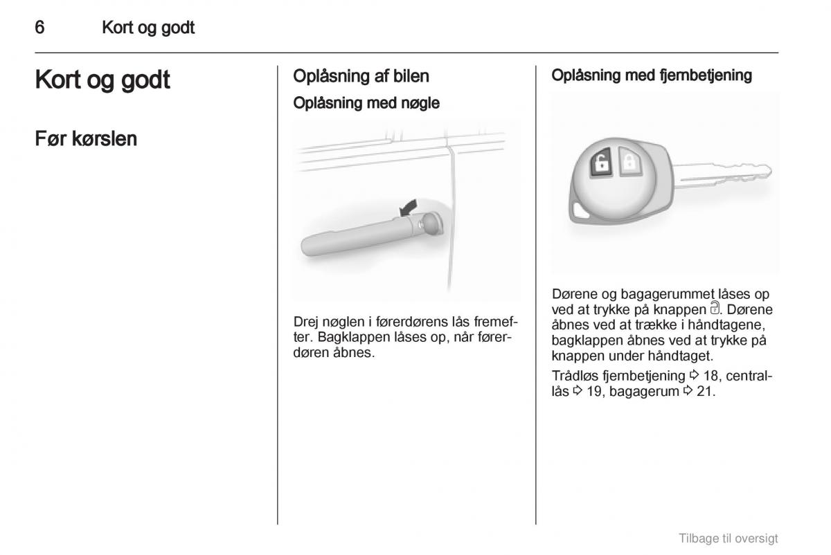 Opel Agila B Bilens instruktionsbog / page 6