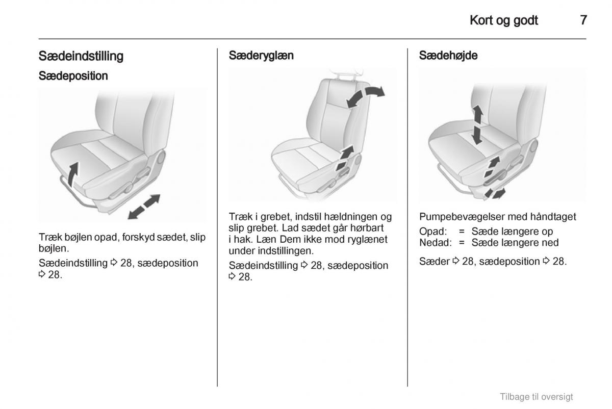 Opel Agila B Bilens instruktionsbog / page 7