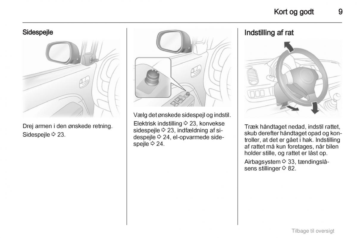 Opel Agila B Bilens instruktionsbog / page 9