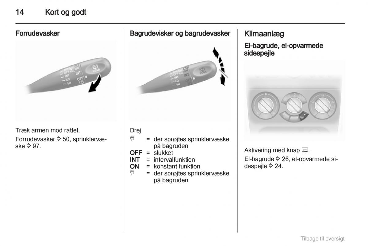 Opel Agila B Bilens instruktionsbog / page 14