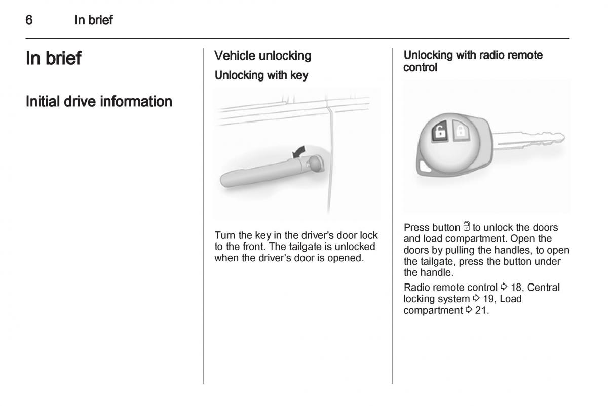 Opel Agila B owners manual / page 6