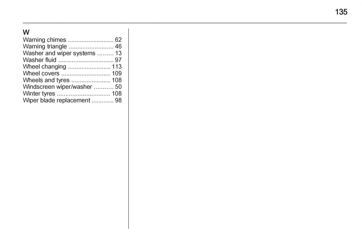 Opel Agila B owners manual / page 135