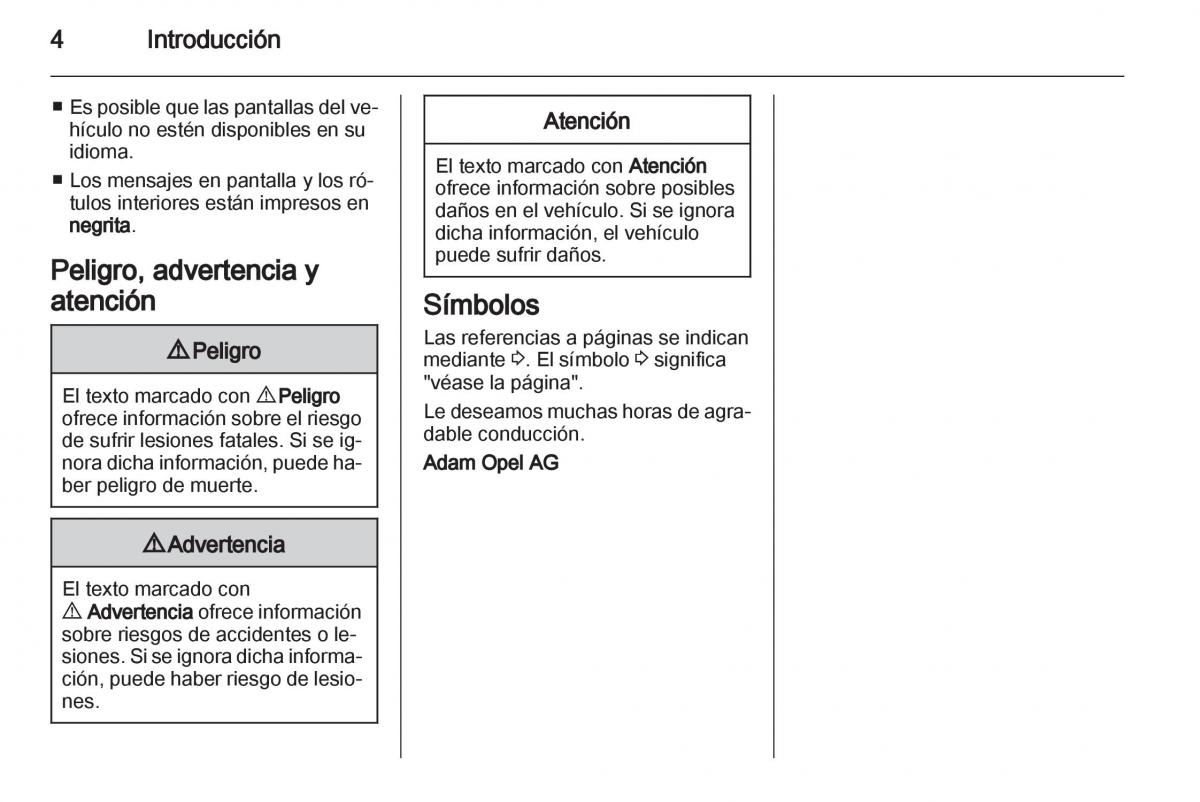 Opel Agila B manual del propietario / page 6