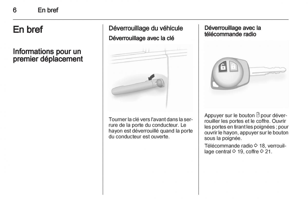 Opel Agila B manuel du proprietaire / page 6