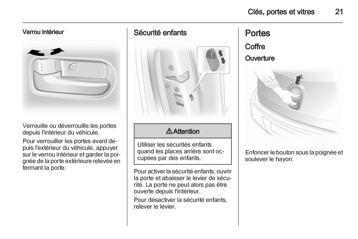 Opel Agila B manuel du proprietaire / page 21