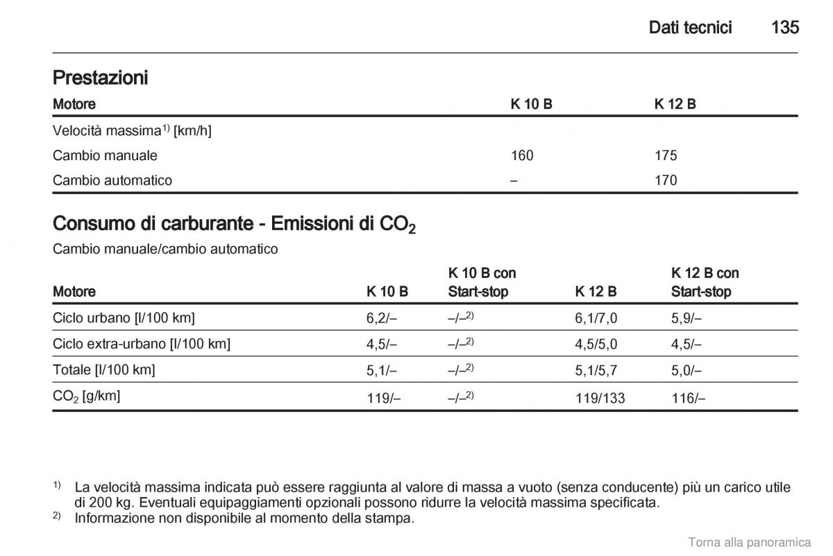 Opel Agila B manuale del proprietario / page 136