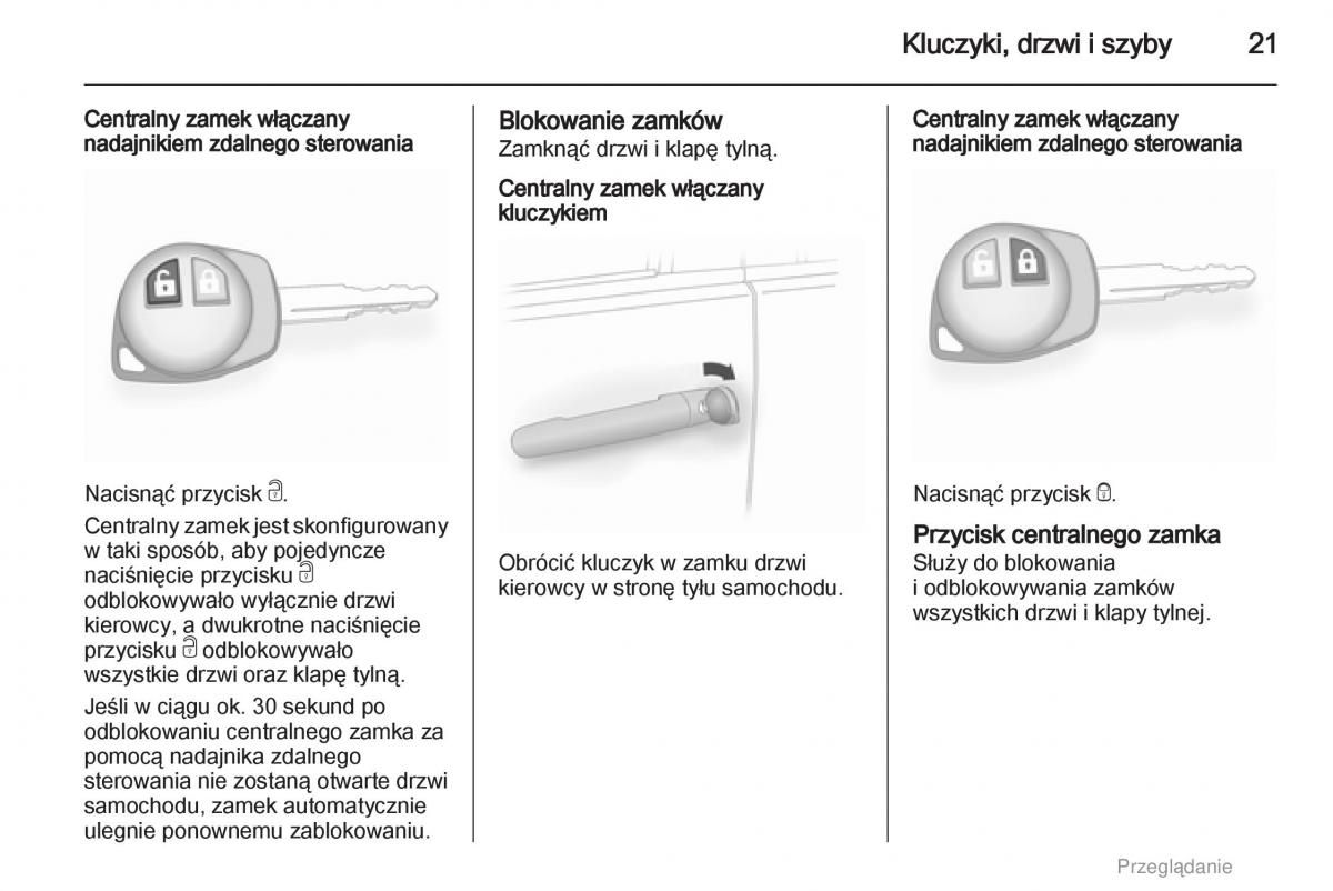 Opel Agila B instrukcja obslugi / page 21