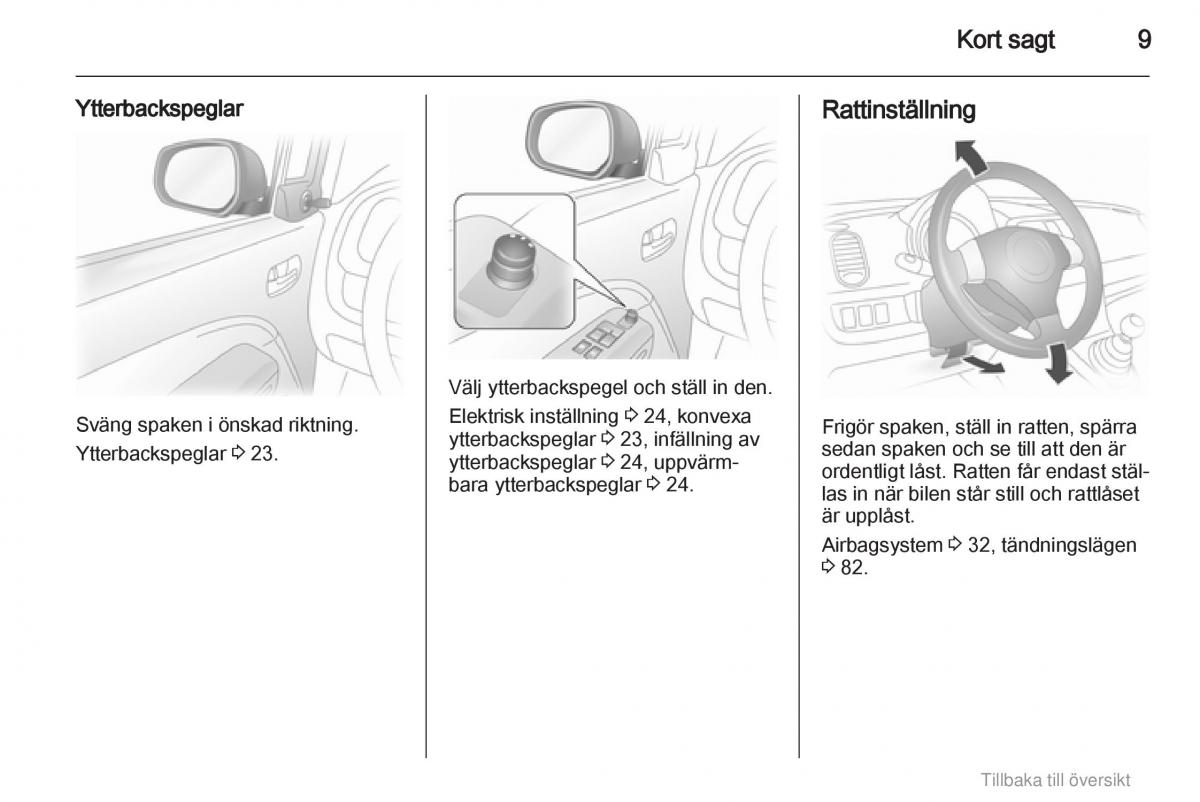 Opel Agila B instruktionsbok / page 9