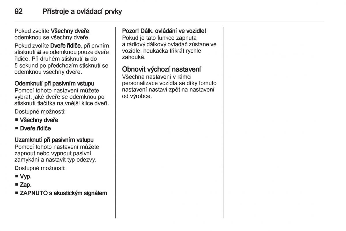 Opel Ampera navod k obsludze / page 94