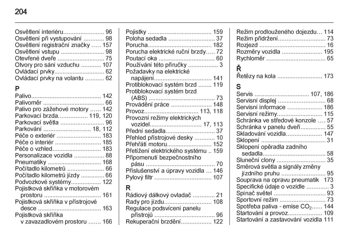 Opel Ampera navod k obsludze / page 206