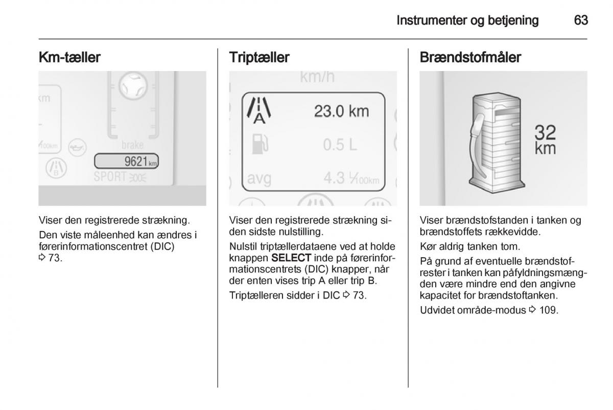 Opel Ampera Bilens instruktionsbog / page 65