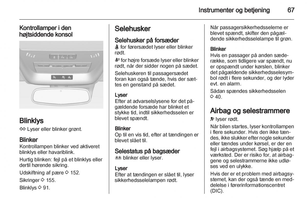 Opel Ampera Bilens instruktionsbog / page 69