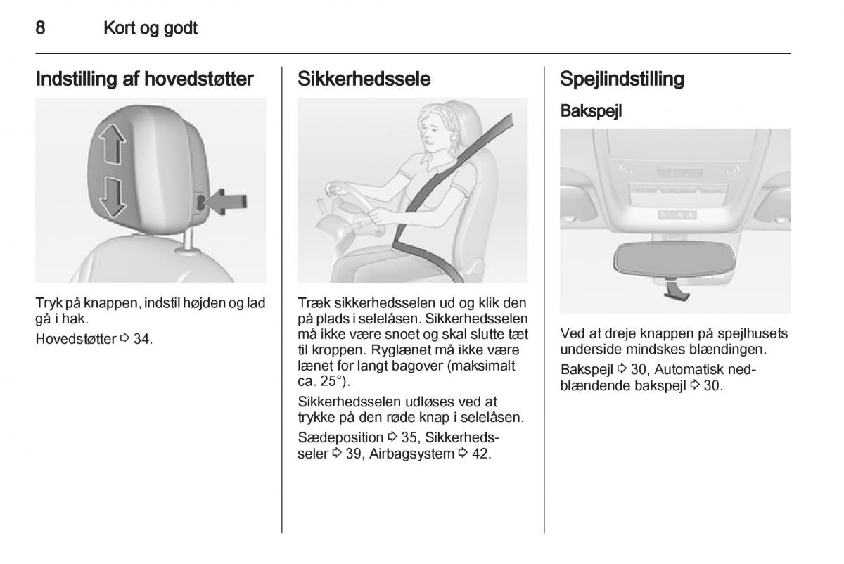 Opel Ampera Bilens instruktionsbog / page 10