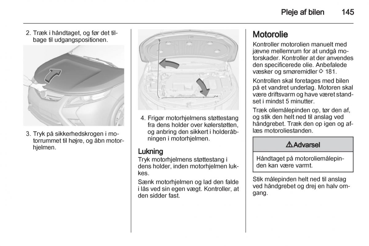 Opel Ampera Bilens instruktionsbog / page 147