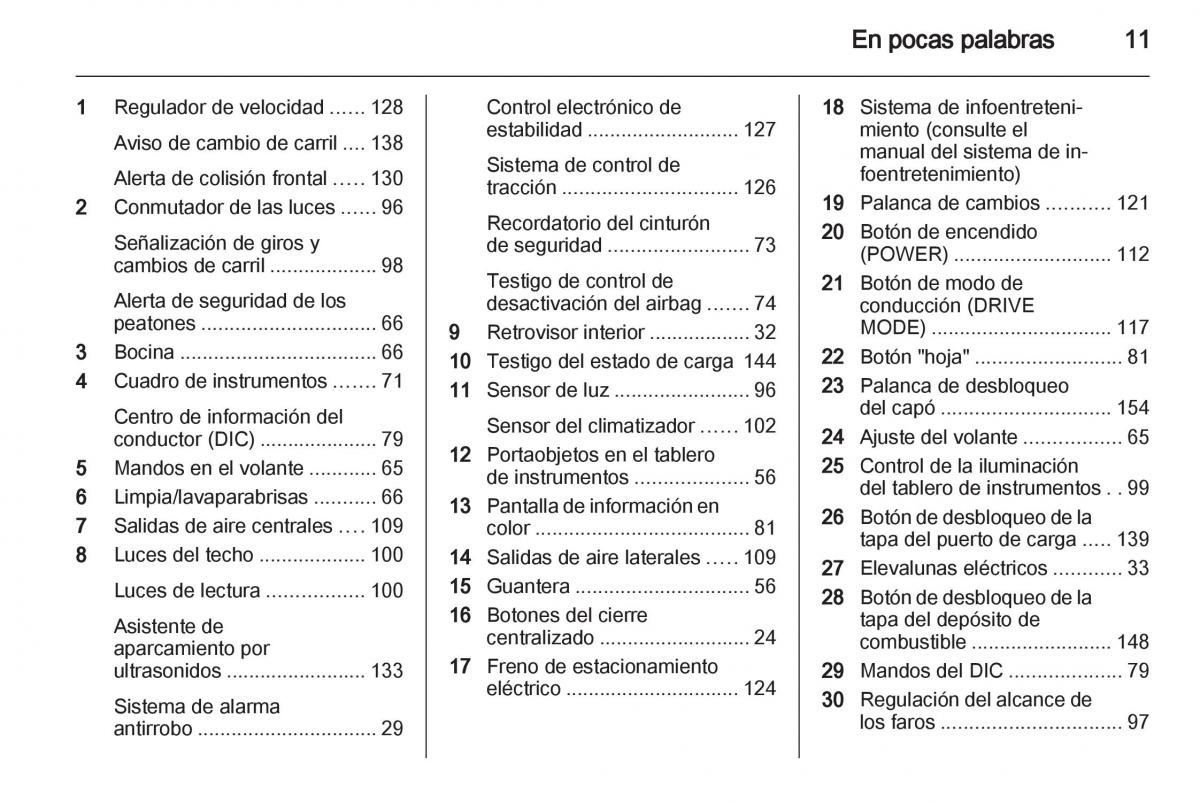 Opel Ampera manual del propietario / page 13