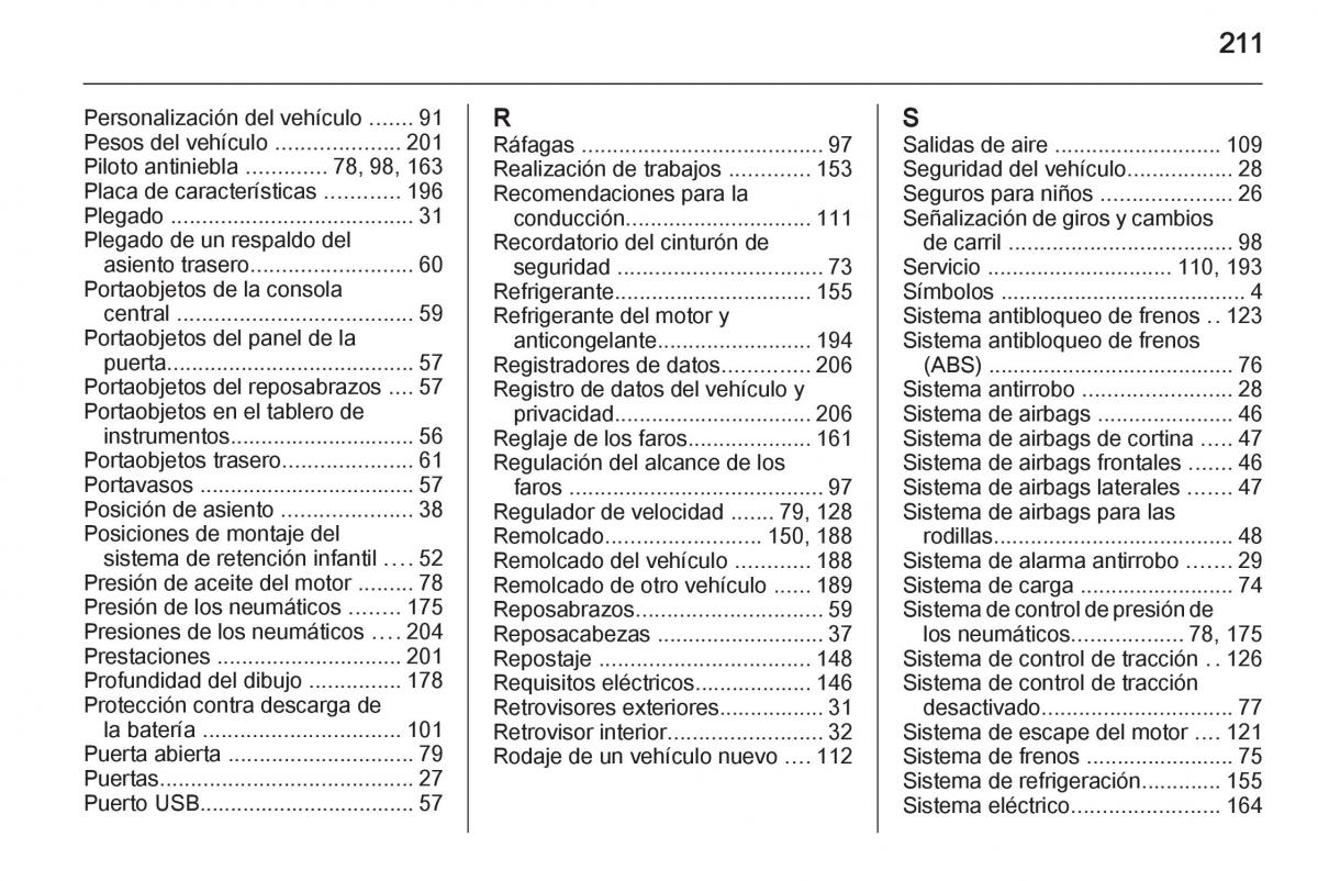 Opel Ampera manual del propietario / page 213