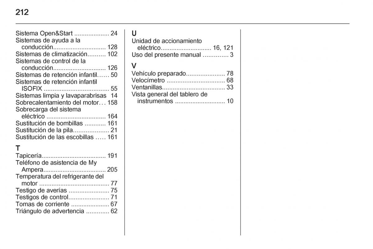 Opel Ampera manual del propietario / page 214