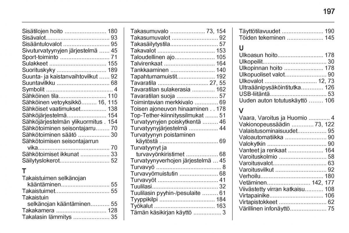 Opel Ampera omistajan kasikirja / page 199