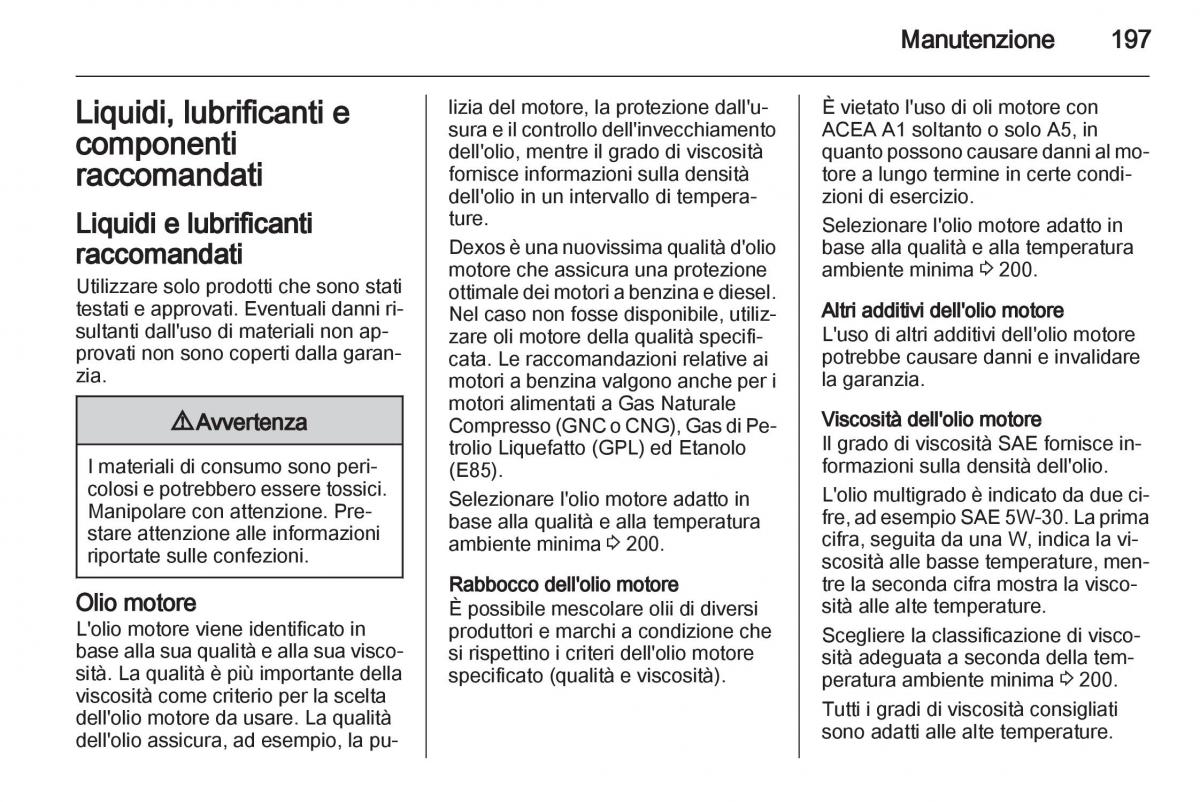 Opel Ampera manuale del proprietario / page 199
