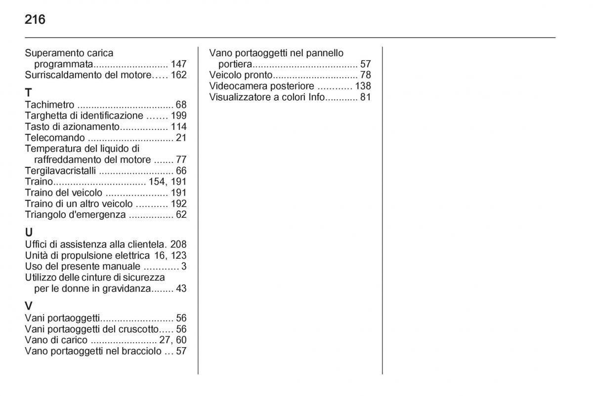 Opel Ampera manuale del proprietario / page 218