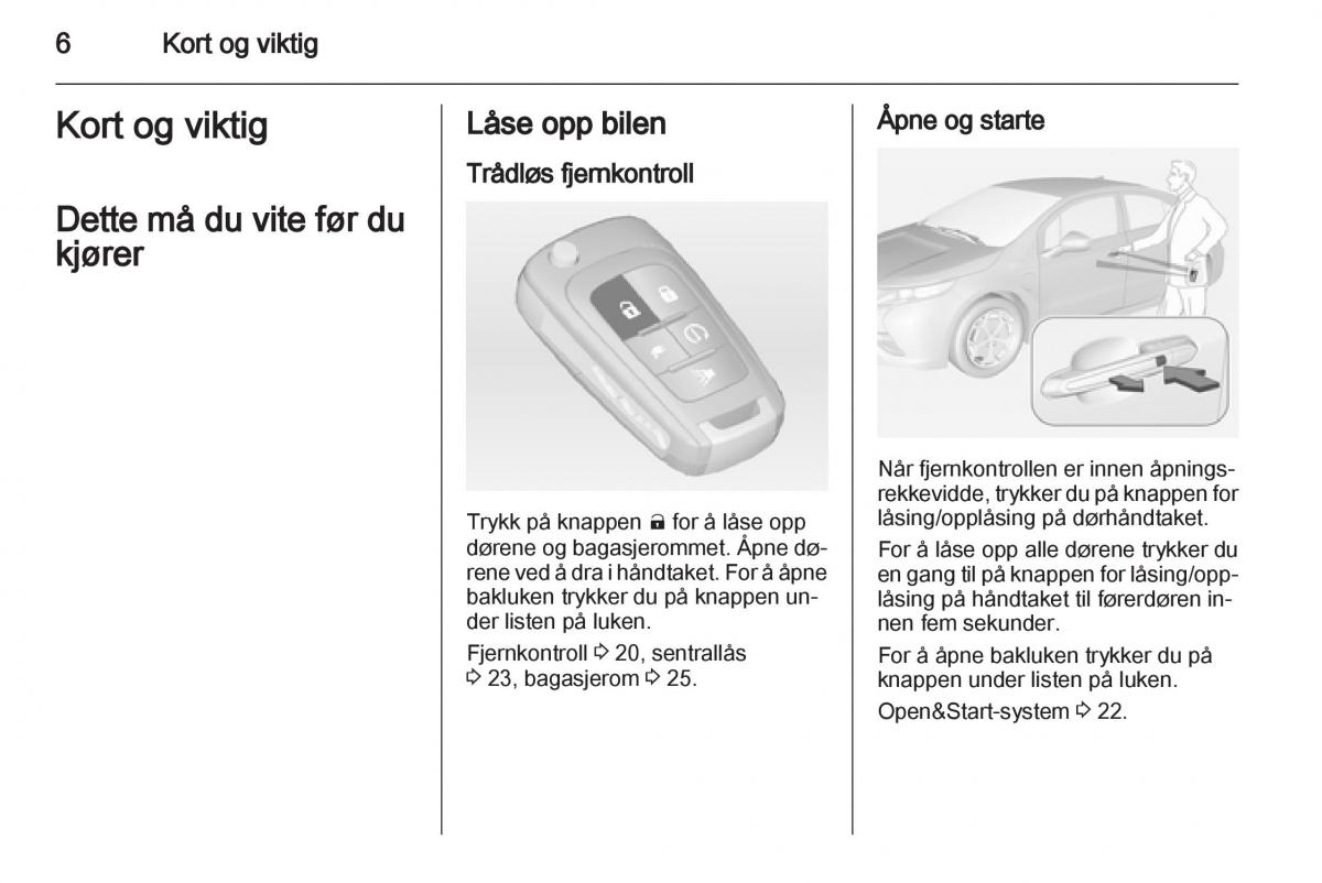 Opel Ampera bruksanvisningen / page 8