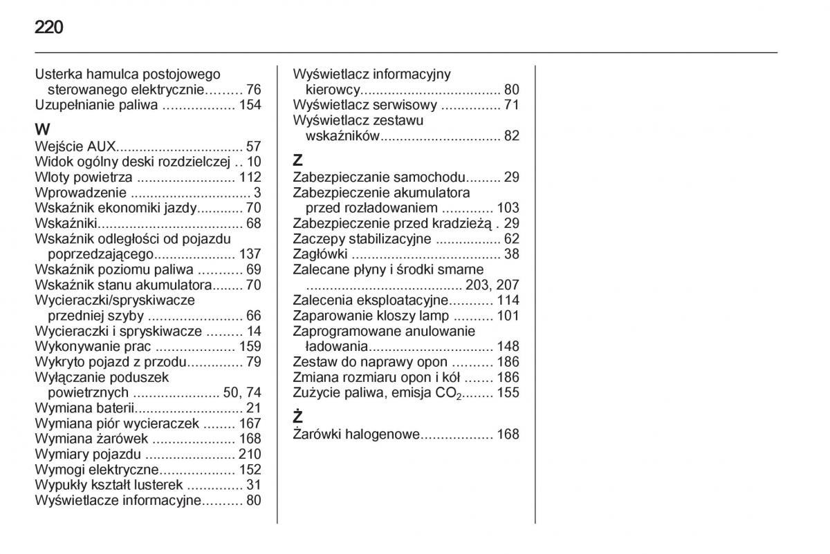 Opel Ampera instrukcja obslugi / page 222