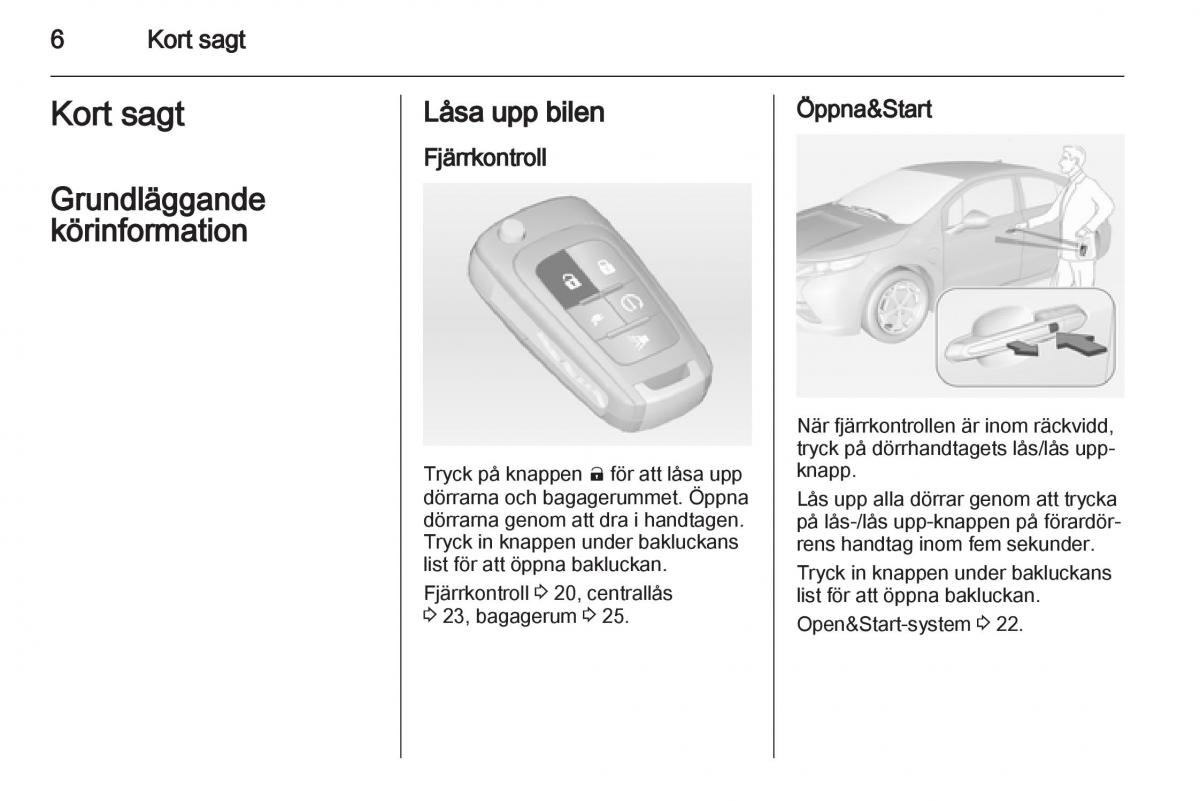 Opel Ampera instruktionsbok / page 8