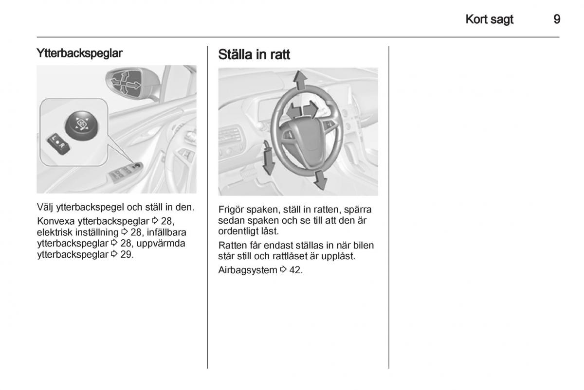 Opel Ampera instruktionsbok / page 11