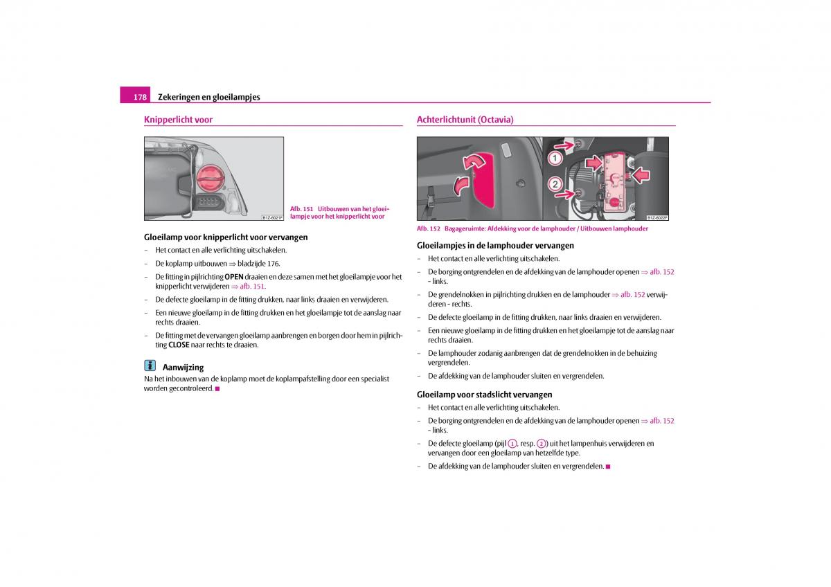 Skoda Octavia II 2 handleiding / page 179