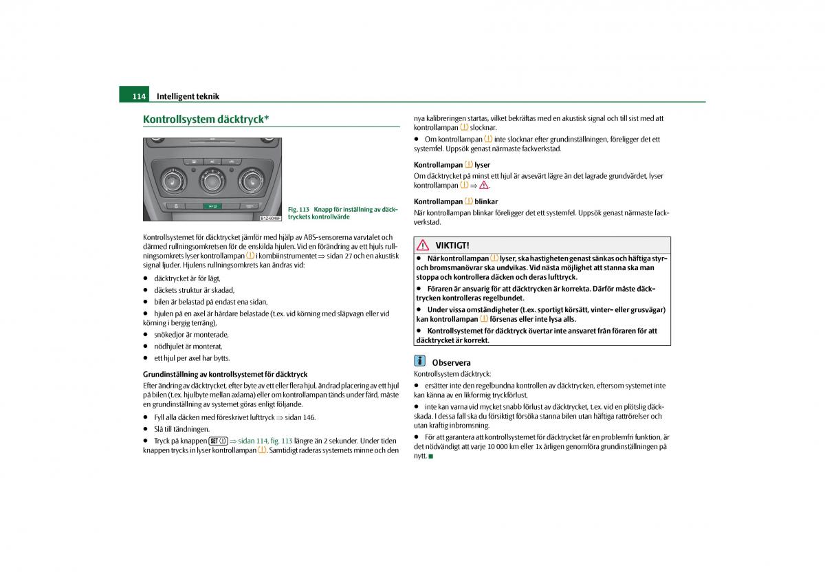 Skoda Octavia II 2 instruktionsbok / page 115
