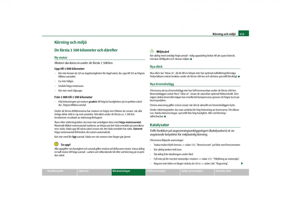 Skoda Octavia II 2 instruktionsbok / page 116