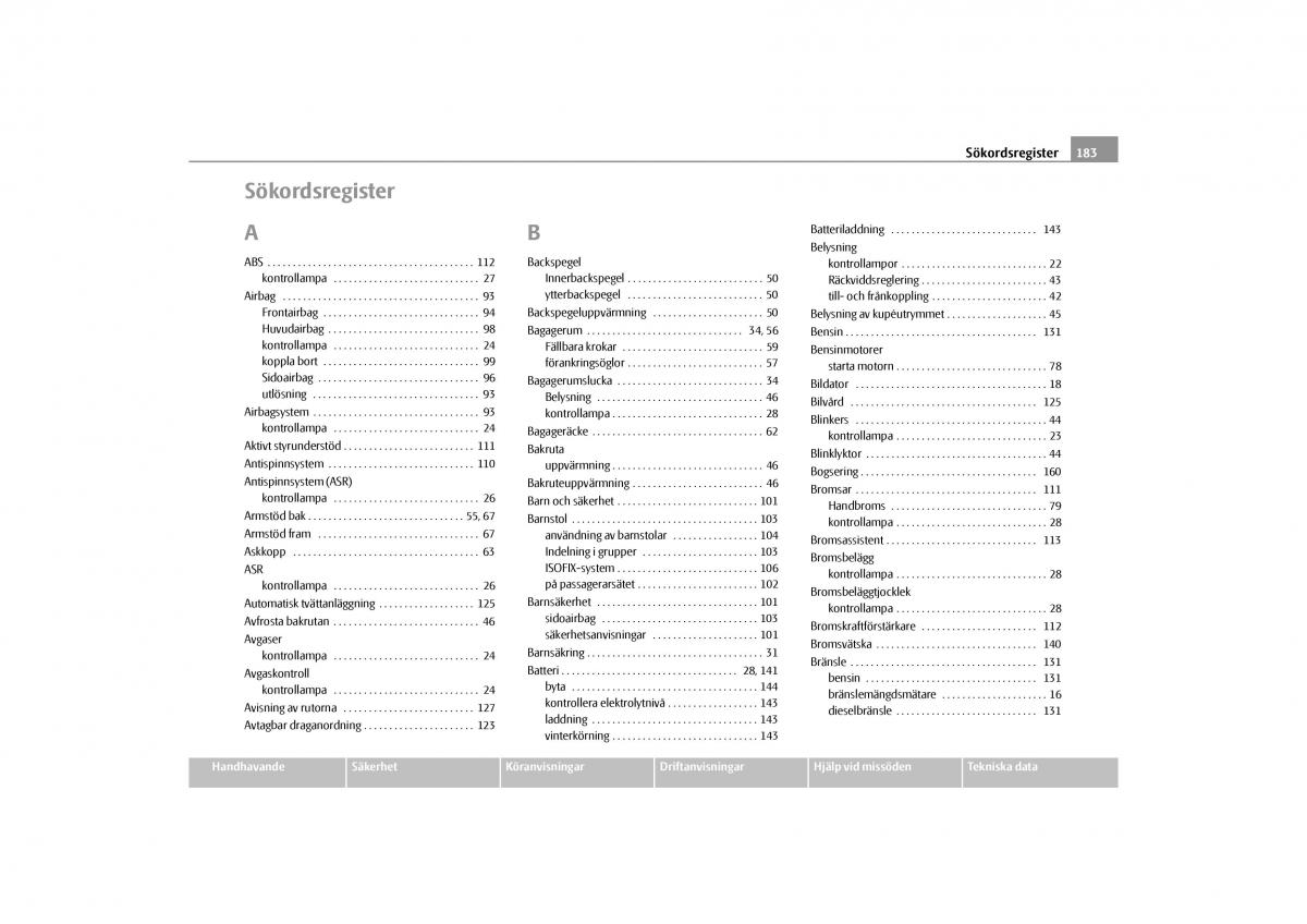 Skoda Octavia II 2 instruktionsbok / page 184