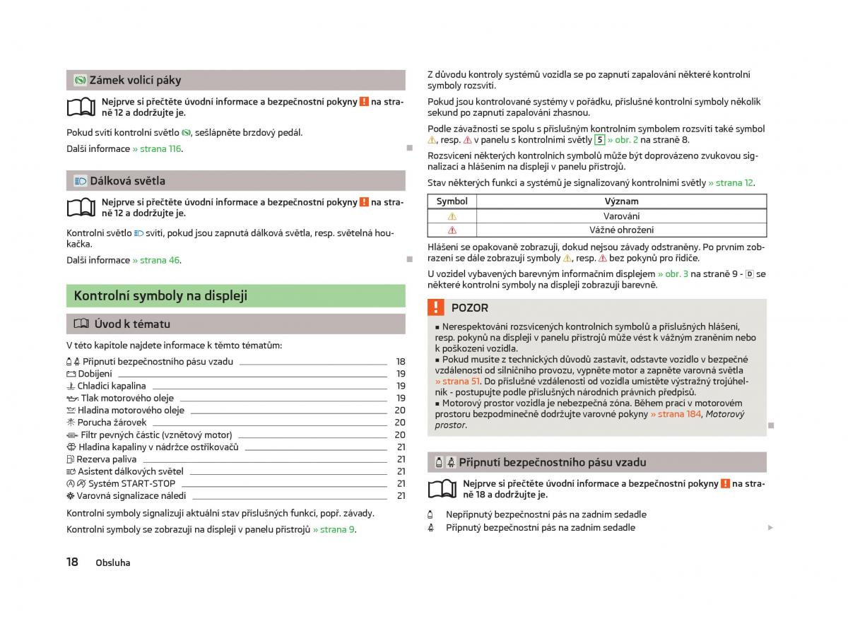 Skoda Octavia III 3 navod k obsludze / page 20